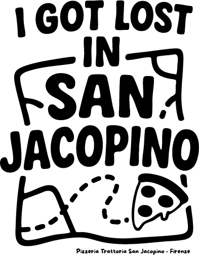 Lost in San Jacopino — logo della divisa della Pizzeria Trattoria San Jacopino